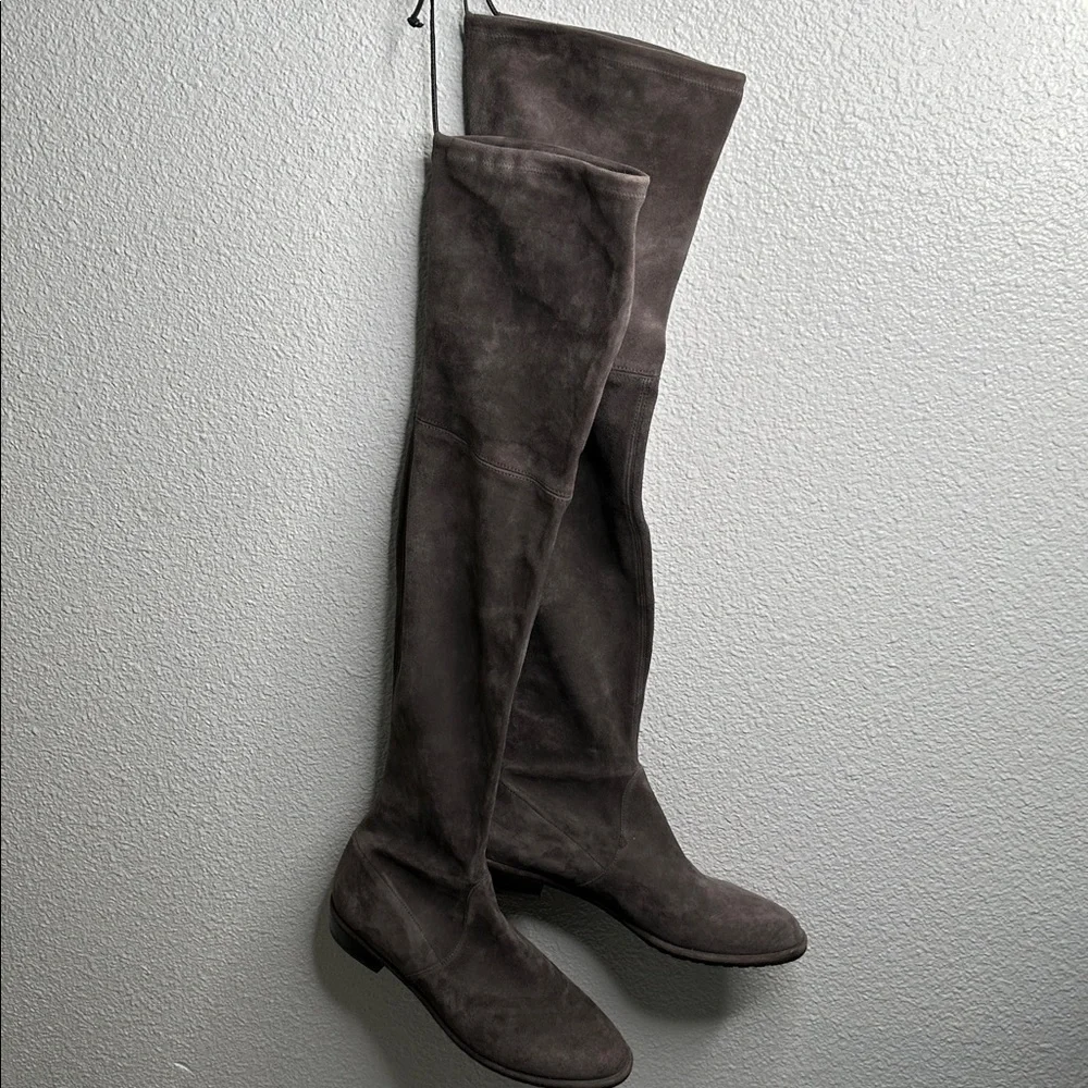Stuart Weitzman Charcoals Garish brown lowlands Suede Over-the-Knee Boots SZ  10